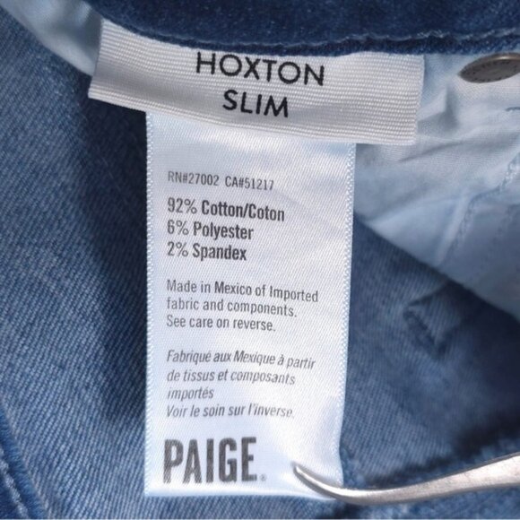 PAIGE HOXTON SLIM Distressed Raw Hem Jeans Stretch Size 25 - Picture 12 of 13